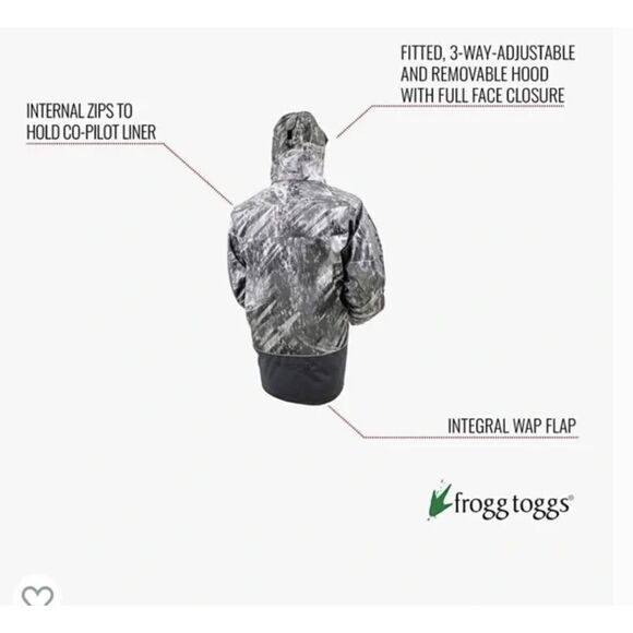 Frogg Toggs Men's Pilot Pro Jacket Sz XL Realtree Gray Fishing Hooded Waterproof - Picture 6 of 16